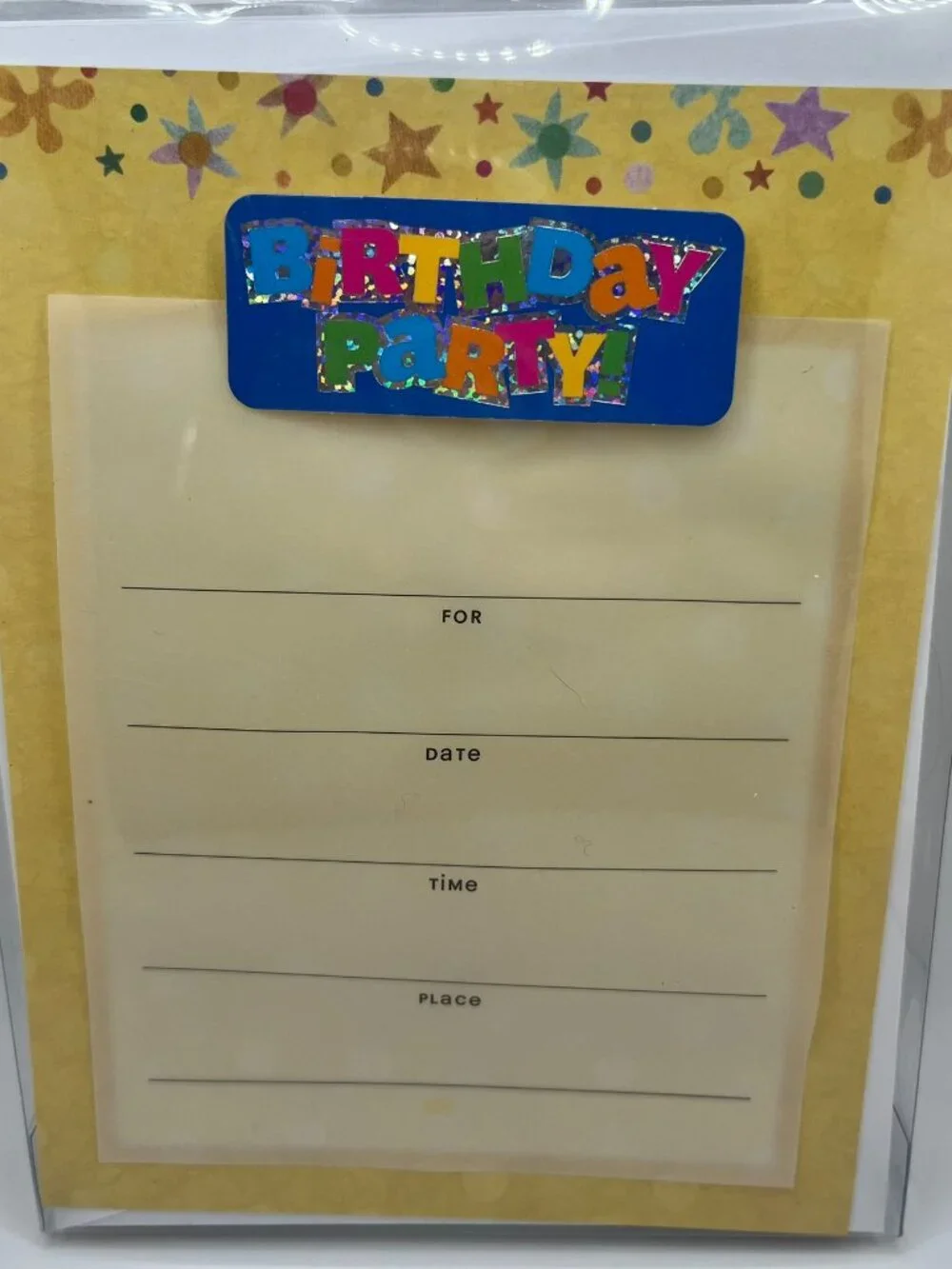 2 Boxes of 8 Vintage Hallmark Birthday Party Invitations stars yellow - printer